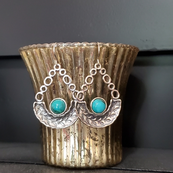 Didae Sterling Silver Turquoise Dangle Earrings - Picture 4 of 15